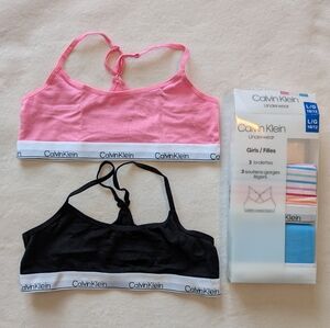 Calvin Klein Girls Bralettes 4 Pieces Size L (10/12) Brand New
